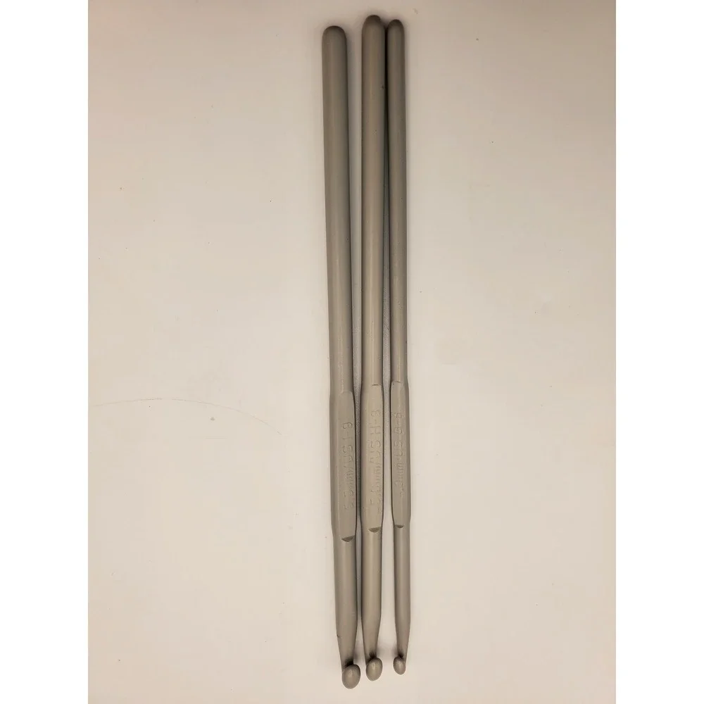 Vintage Caron Aluminum Crochet Hook Set - 3 Hooks (G, H, I)